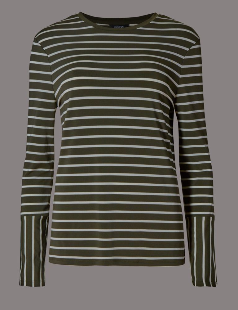 Striped Slinky Cuff Long Sleeve T-Shirt 2 of 4