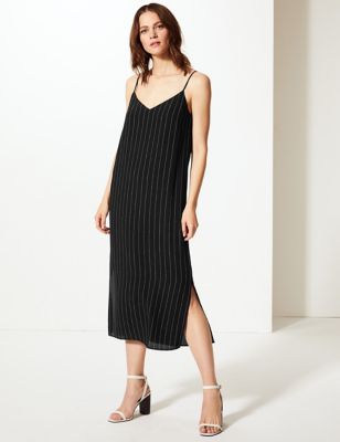 Striped Slip Midi Dress