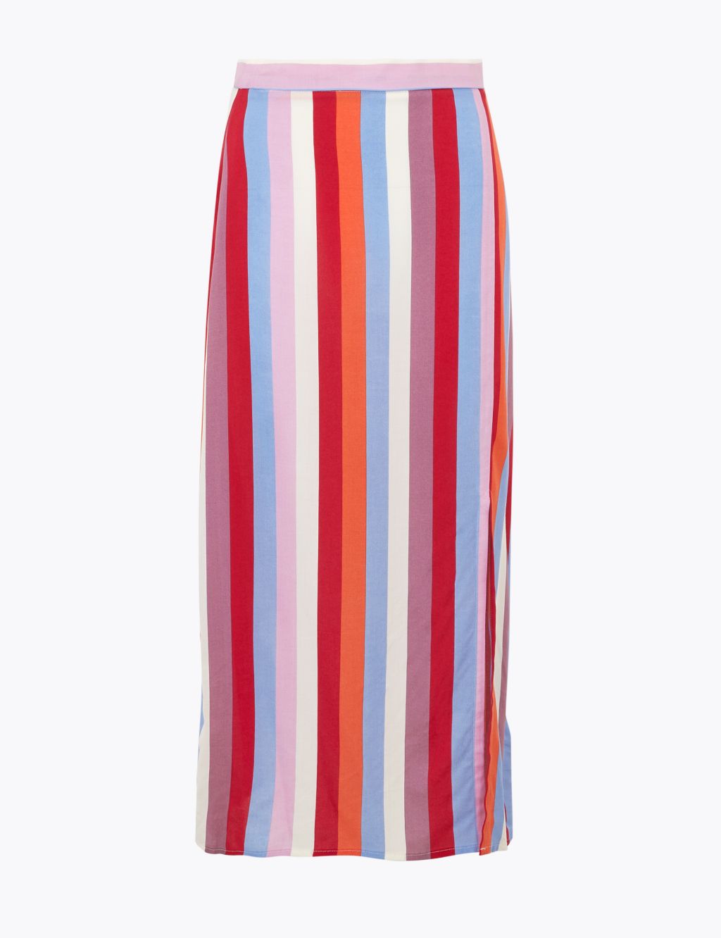 Striped Split Front Midi Slip Skirt | M&S Collection | M&S