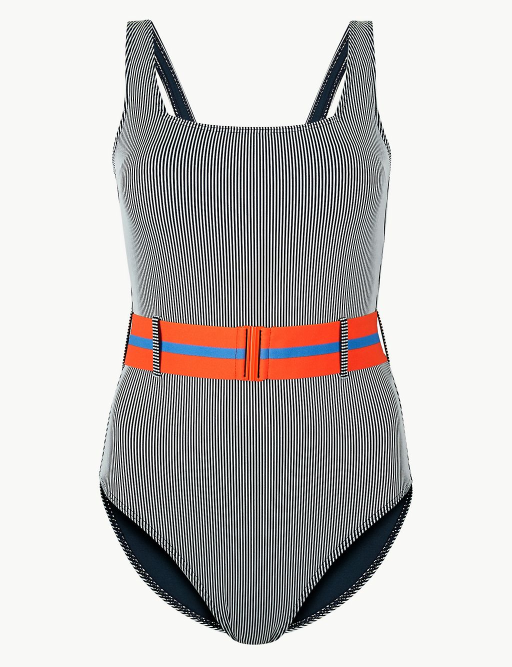 Striped Square Neck Swimsuit 1 of 4