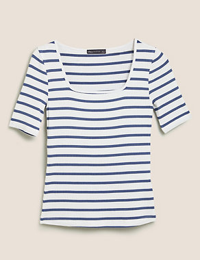 Striped Square Neck T-Shirt Image 2 of 5