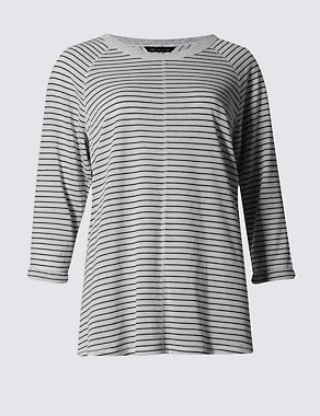 Striped T-Shirt with Linen Image 2 of 4
