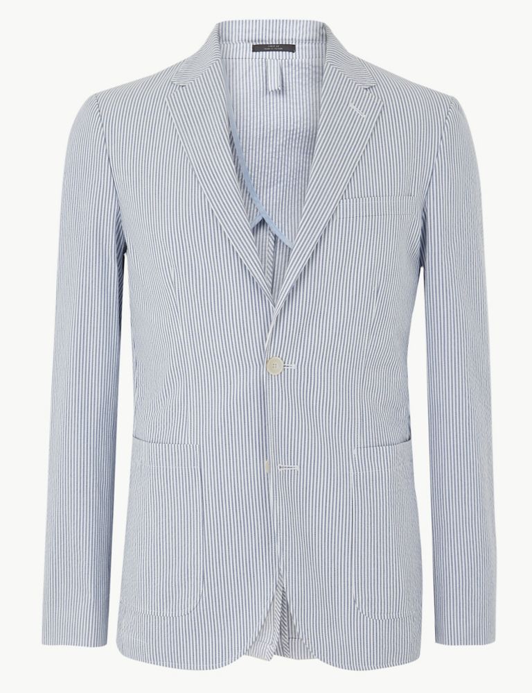 Striped Tailored Fit Cotton Jacket 2 of 9