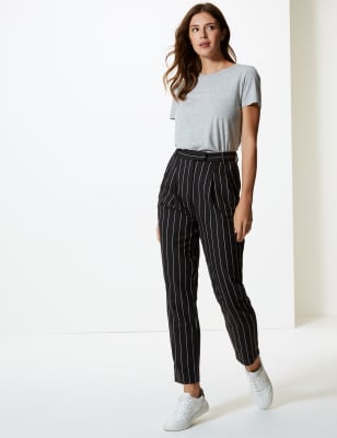 Tapered store striped trousers