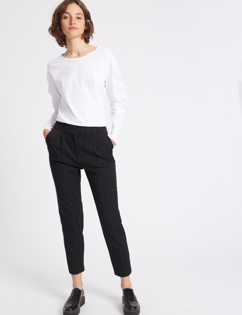 Striped Tapered Leg Trousers Limited Edition M&S