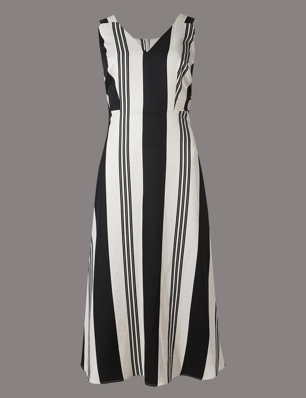 Striped Tie Detail Shift Midi Dress 1 of 5