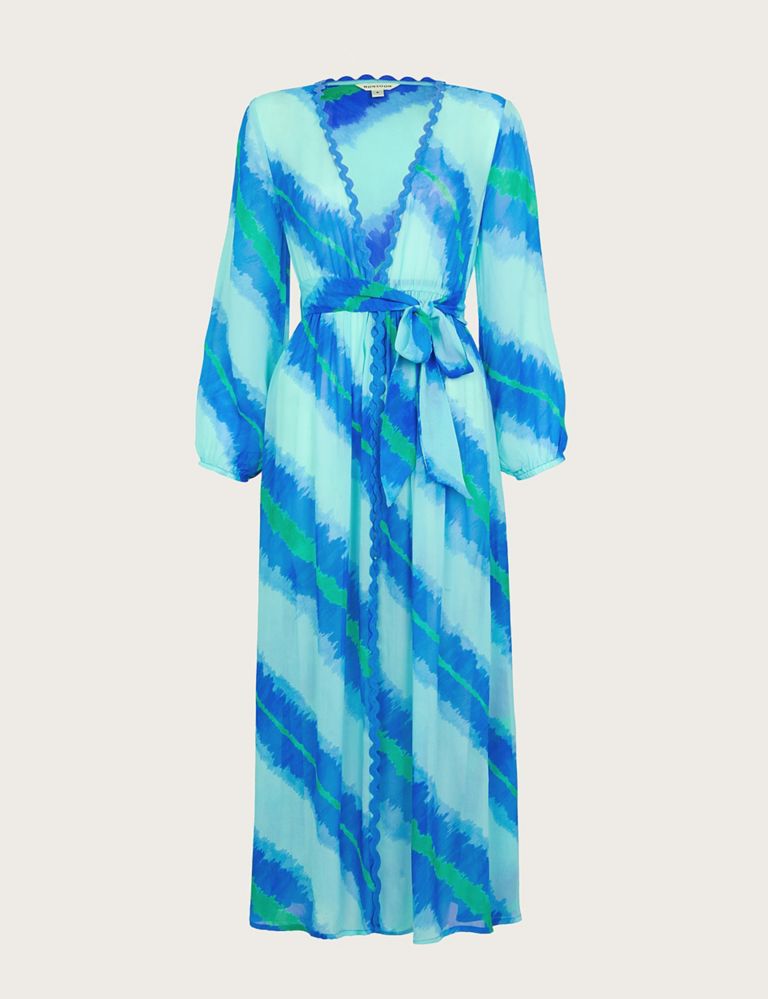 Striped Tie Front Beach Cover Up Kaftan 5 of 5