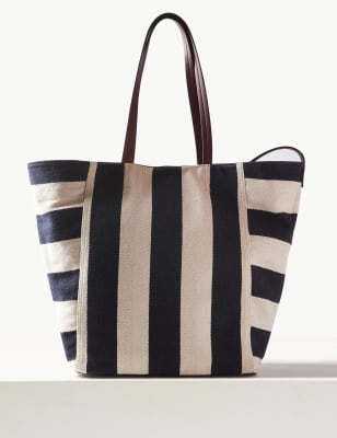 Striped tote sale