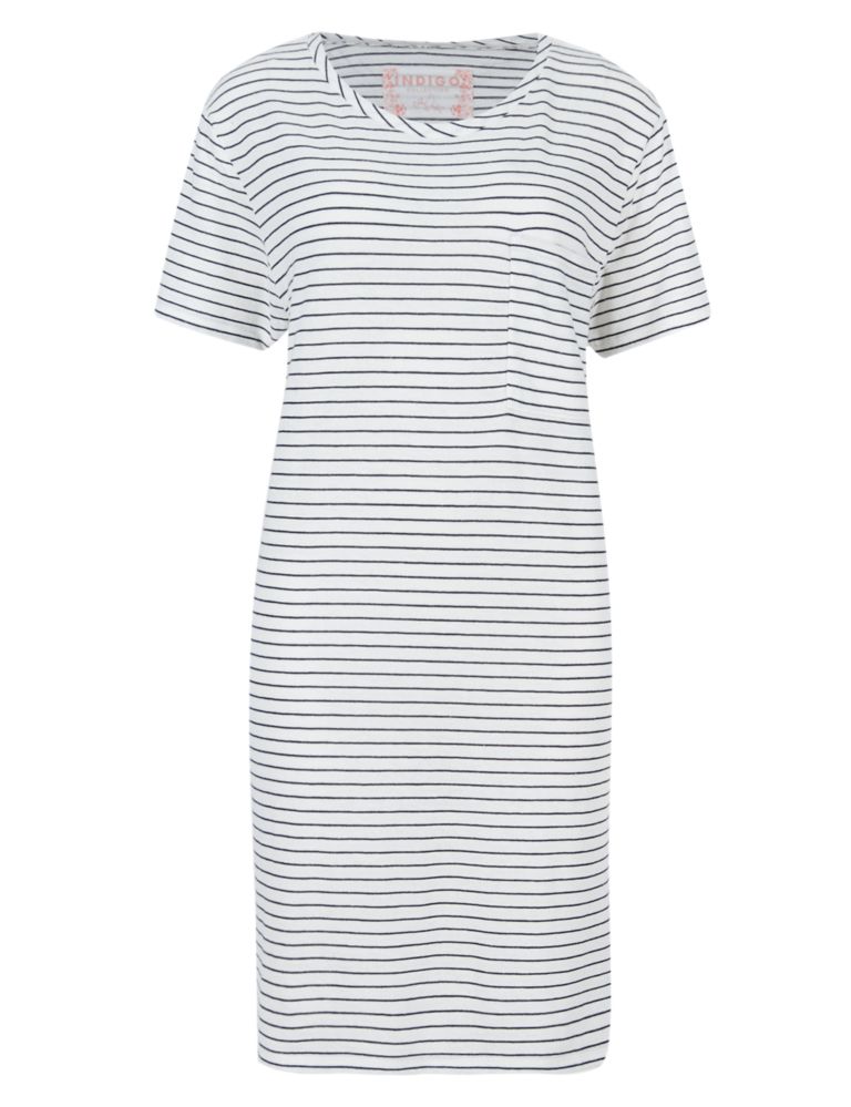 Striped Tunic Dress with Linen 3 of 4