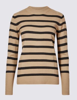 Striped Neck Jumper M&S Collection | M&S
