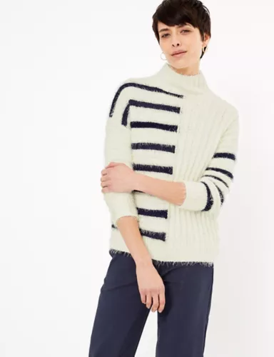 Striped Turtle Neck Relaxed Fit Jumper 1 of 4
