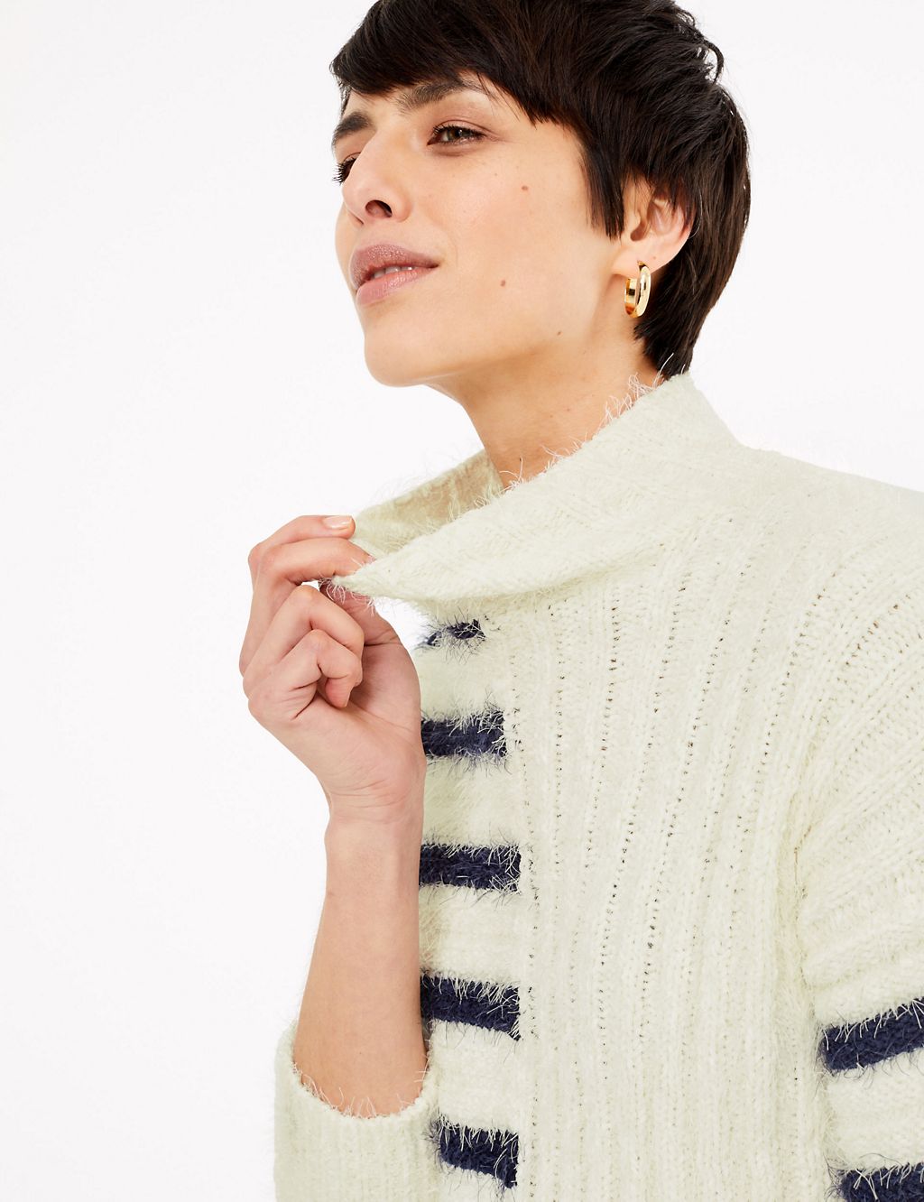 Striped Turtle Neck Relaxed Fit Jumper 2 of 4