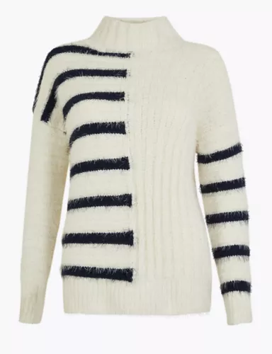 Striped Turtle Neck Relaxed Fit Jumper 2 of 4