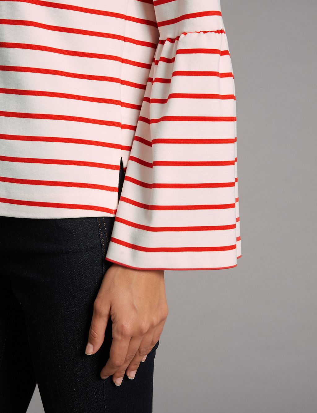 Striped V-Neck Long Sleeve T-Shirt 5 of 5