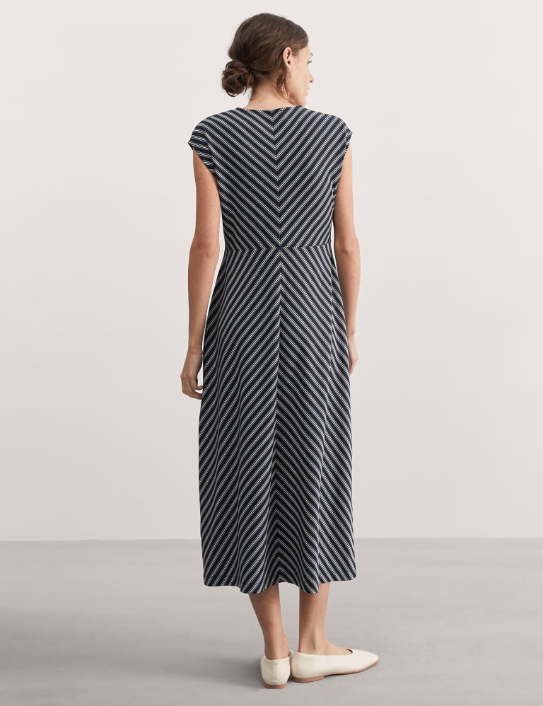 Striped V-Neck Midi Dress 5 of 5