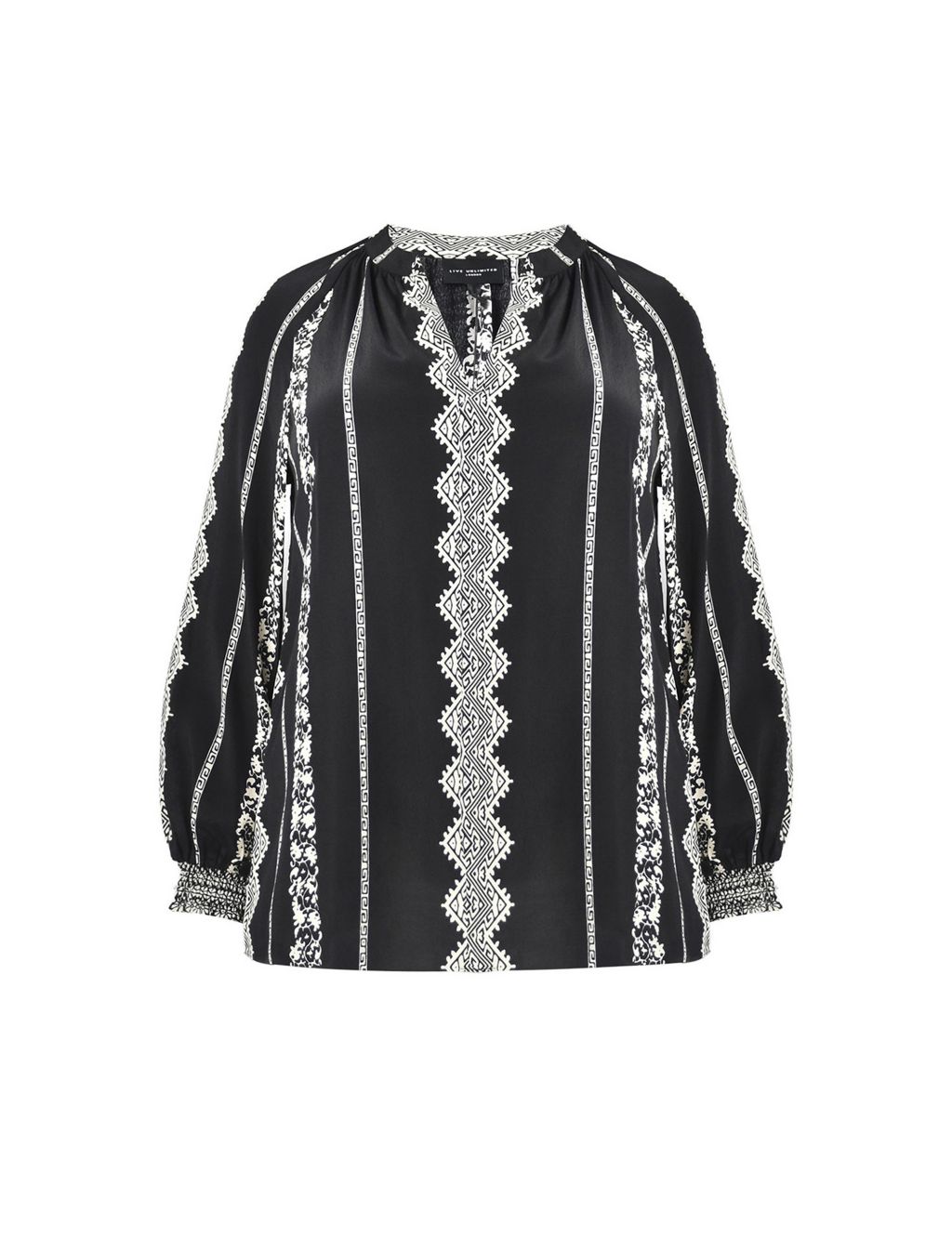 Striped V-Neck Relaxed Blouson Sleeve Blouse | Live Unlimited London | M&S