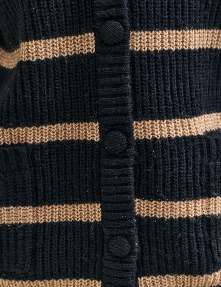 Striped V Neck Relaxed Longline Cardigan Nobody s Child M S