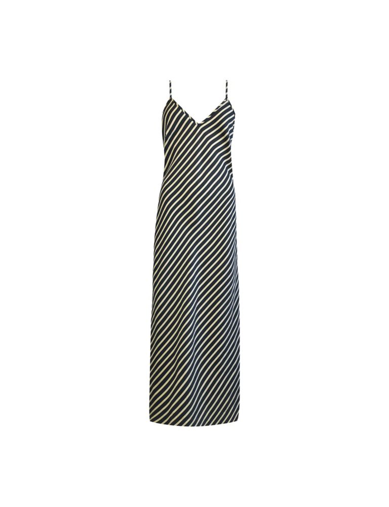 Striped V-Neck Strappy Midaxi Slip Dress 2 of 4