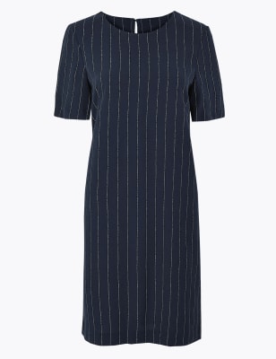 m&s navy shift dress