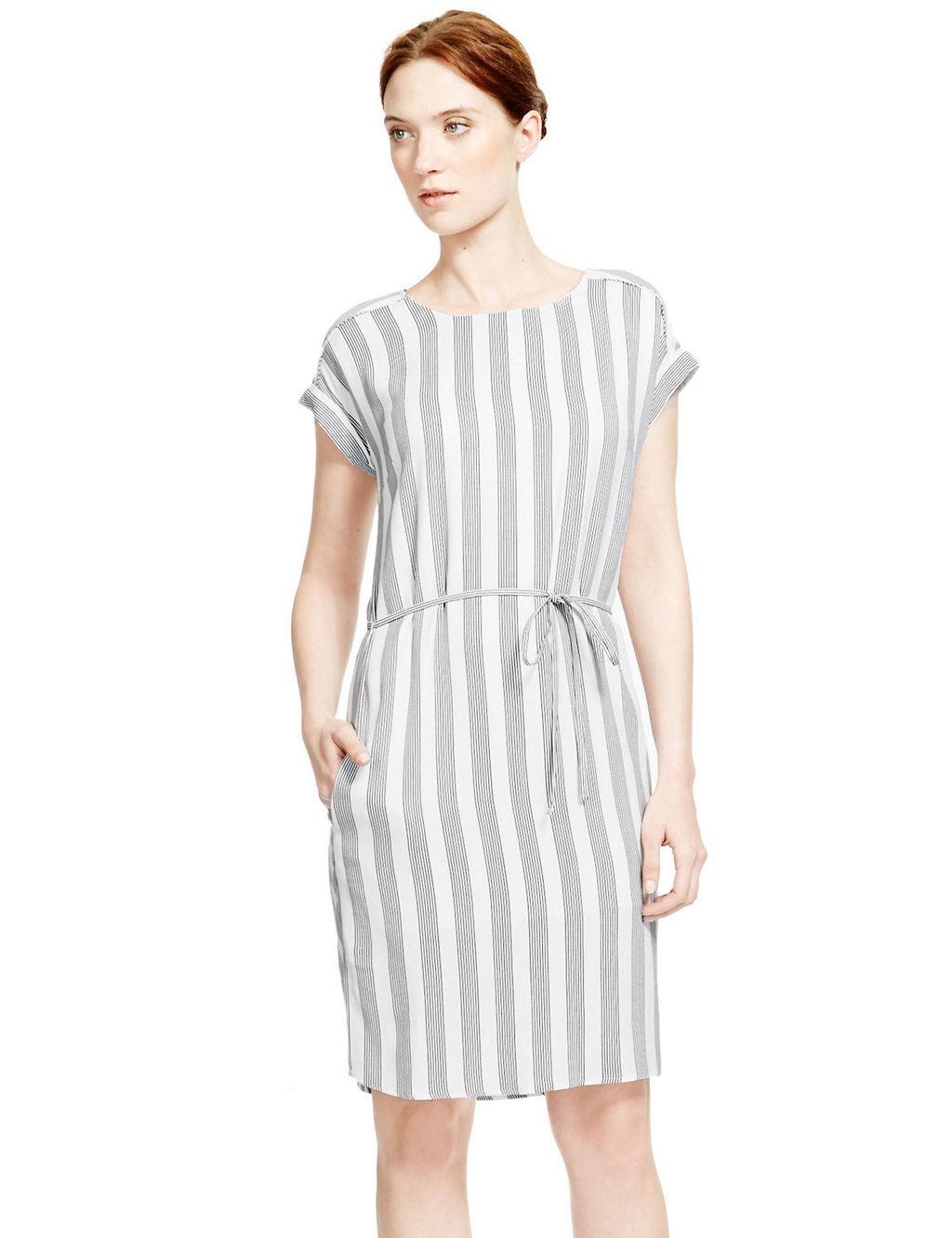 Striped Woven Shift Dress 2 of 4
