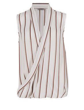 Striped Wrap Blouse Image 2 of 4
