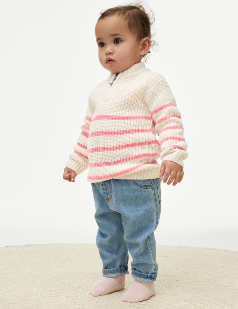 Striped Zip Jumper 0 3 Yrs M S Collection M S