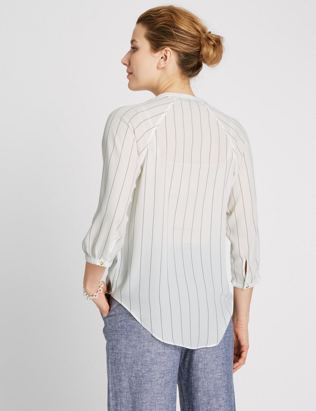 Striped Zipped Chuck On Blouse 2 of 3