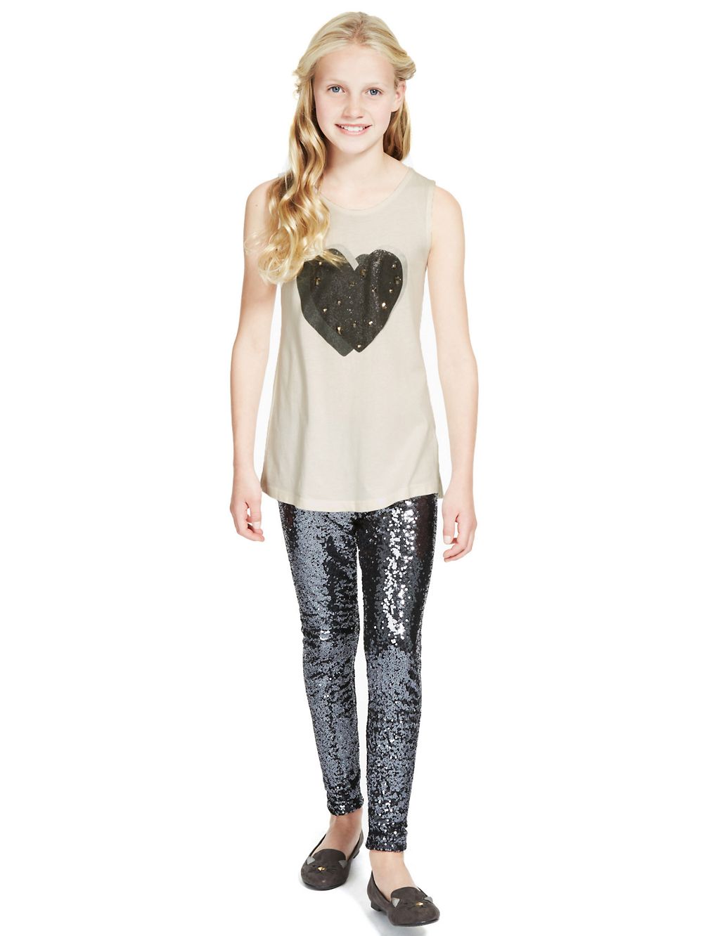 Studded Heart Vest Top & Leggings Outfit 3 of 6