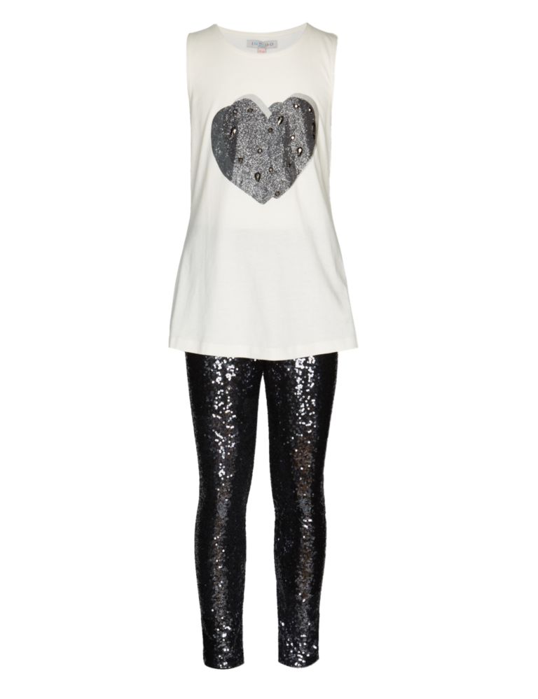 Studded Heart Vest Top & Leggings Outfit 2 of 6