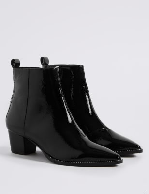 Marks and spencer shop black patent boots