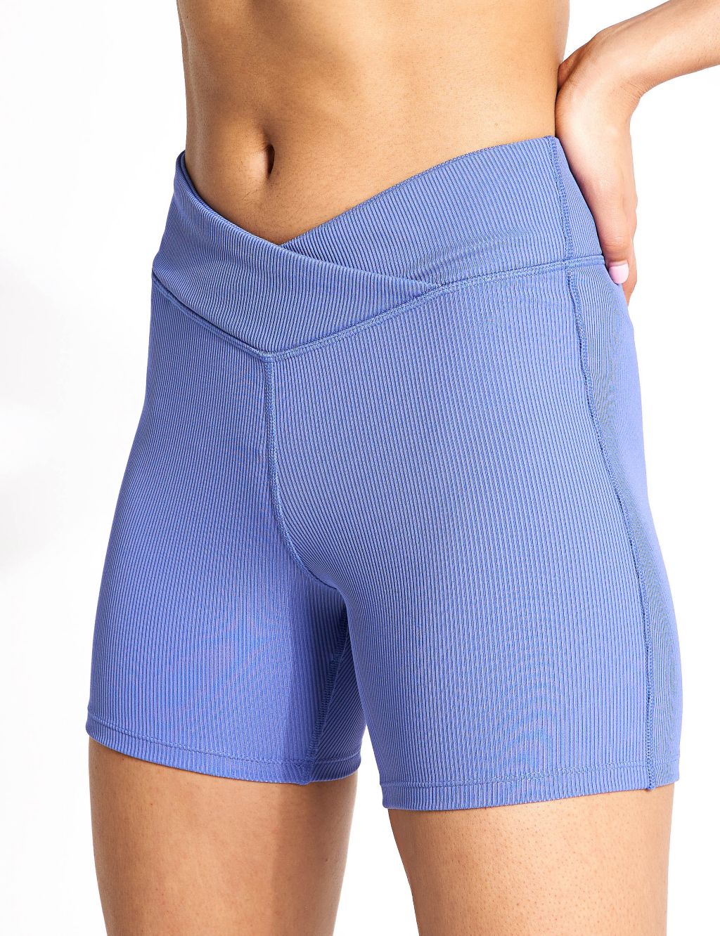 Studio Ribbed High Waisted Gym Shorts 3 of 6