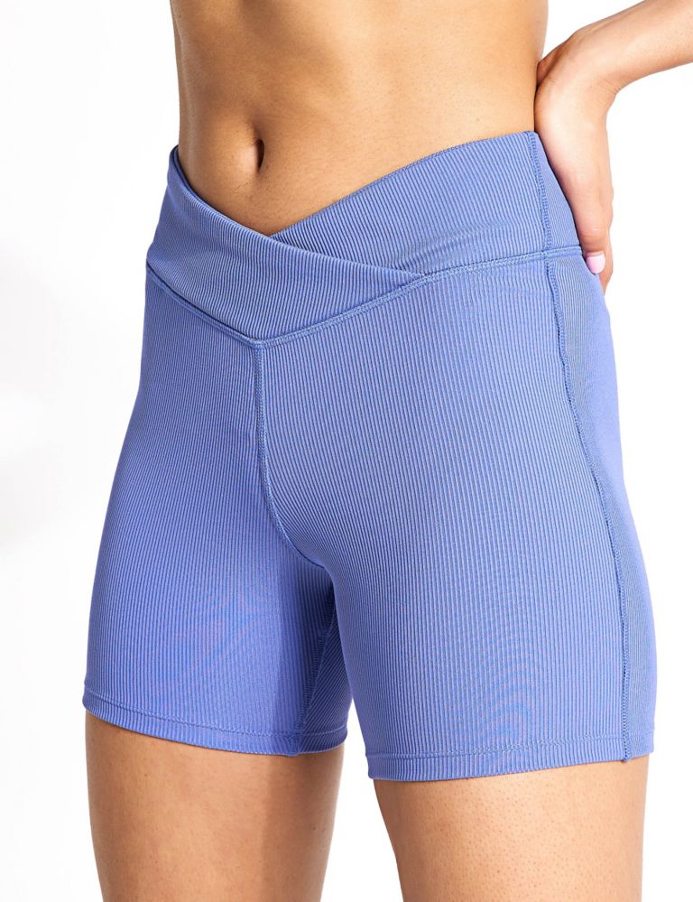 Studio Ribbed High Waisted Gym Shorts 1 of 6