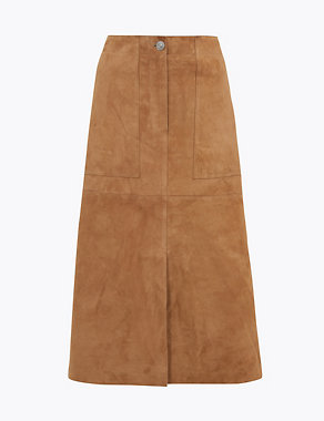 Suede A-Line Midi Skirt Image 2 of 5