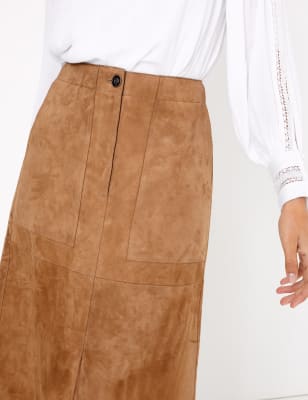 Long suede shop skirt size 18