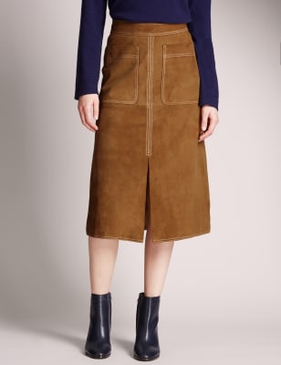 Suede A-Line Skirt Image 1 of 4
