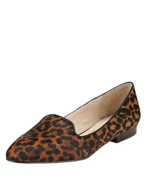 Suede Almond Toe Animal Print Pumps with Insolia Flex® Image 2 of 5