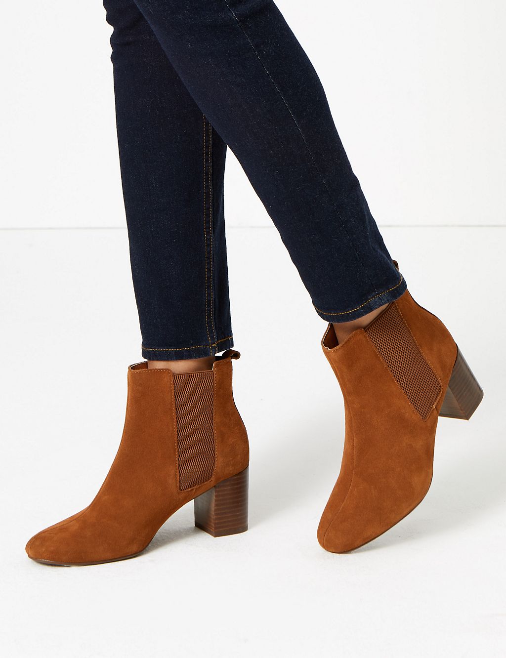 Suede Almond Toe Ankle Boots 3 of 5