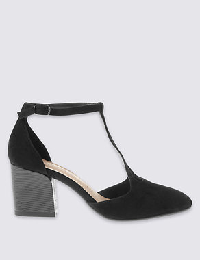 Suede Angular Heel Court Shoes Image 2 of 6