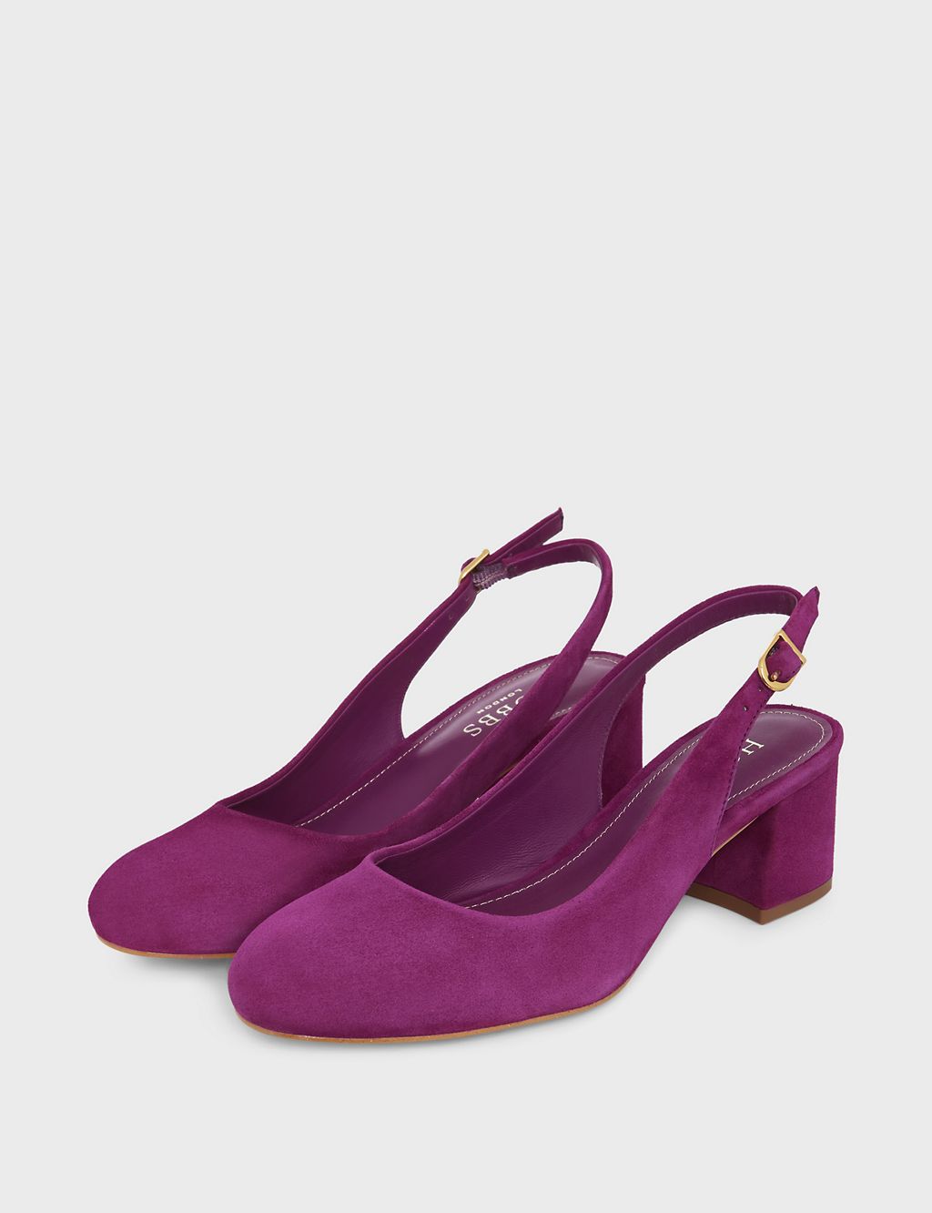 Suede Ankle Strap Block Heel Slingback Shoes 2 of 6