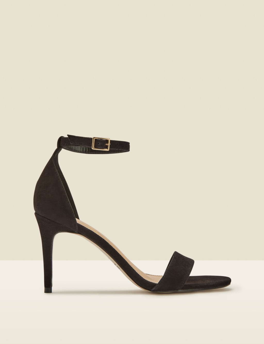 Black suede heeled sandals 2025