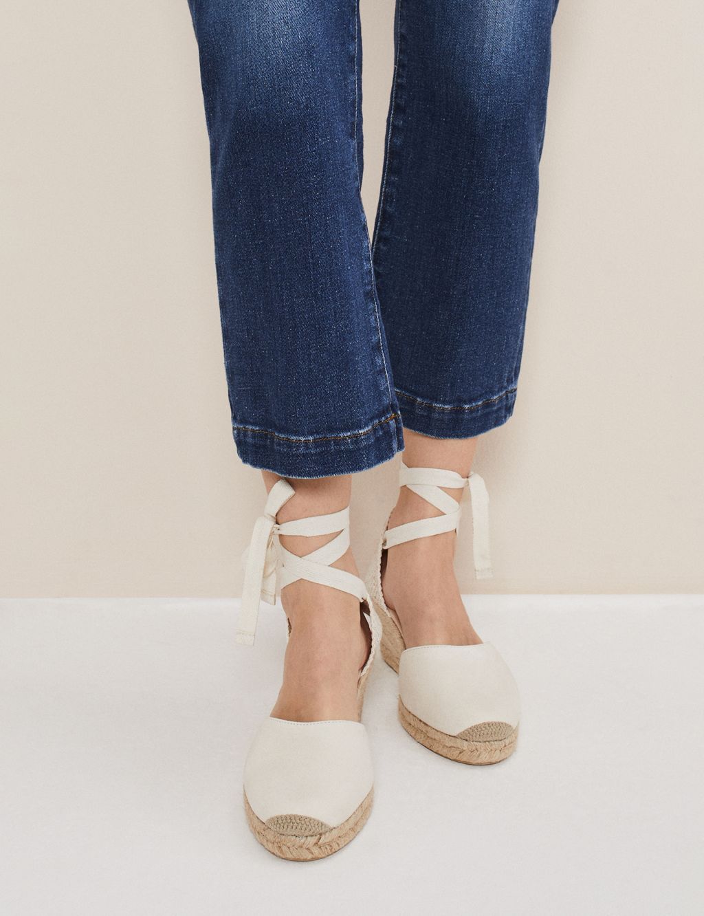 Suede Ankle Strap Wedge Espadrilles 2 of 7