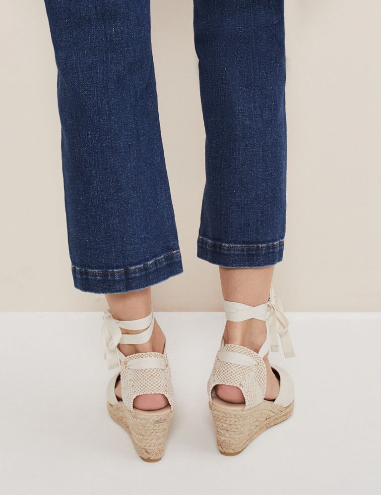 Suede Ankle Strap Wedge Espadrilles 4 of 7