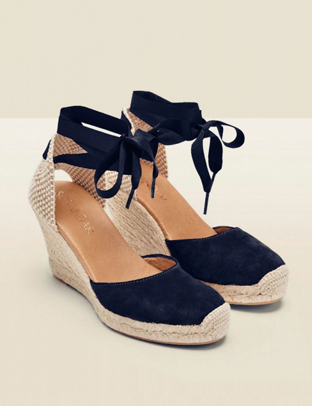 Suede Ankle Strap Wedge Espadrilles 1 of 3