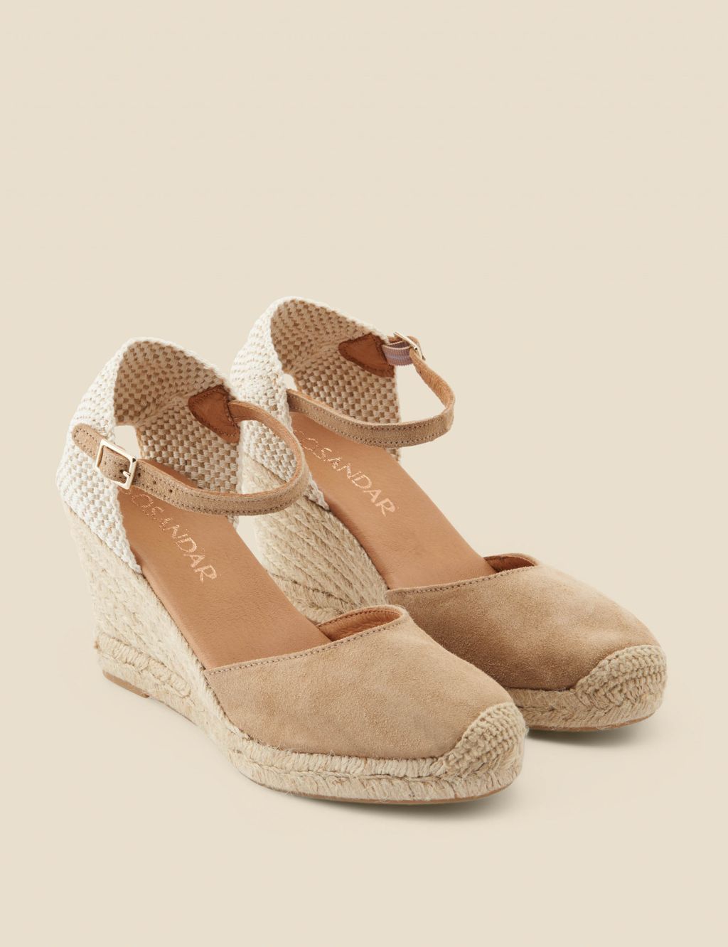 Suede Ankle Strap Wedge Espadrilles 2 of 2