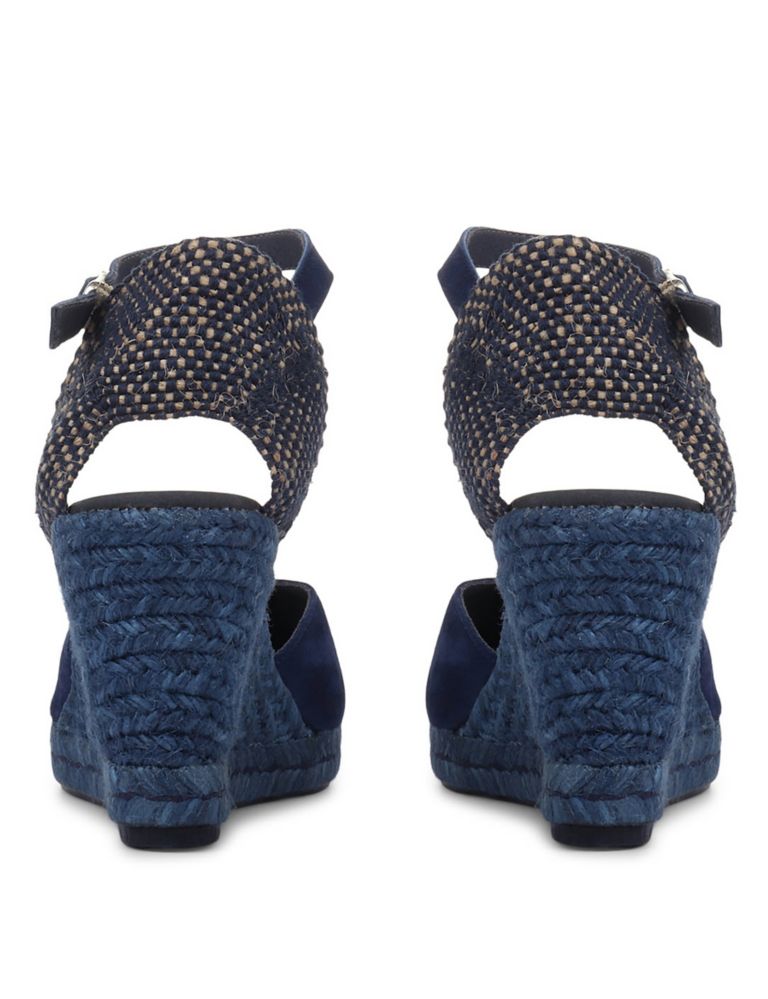 Suede Ankle Strap Wedge Espadrilles 4 of 5