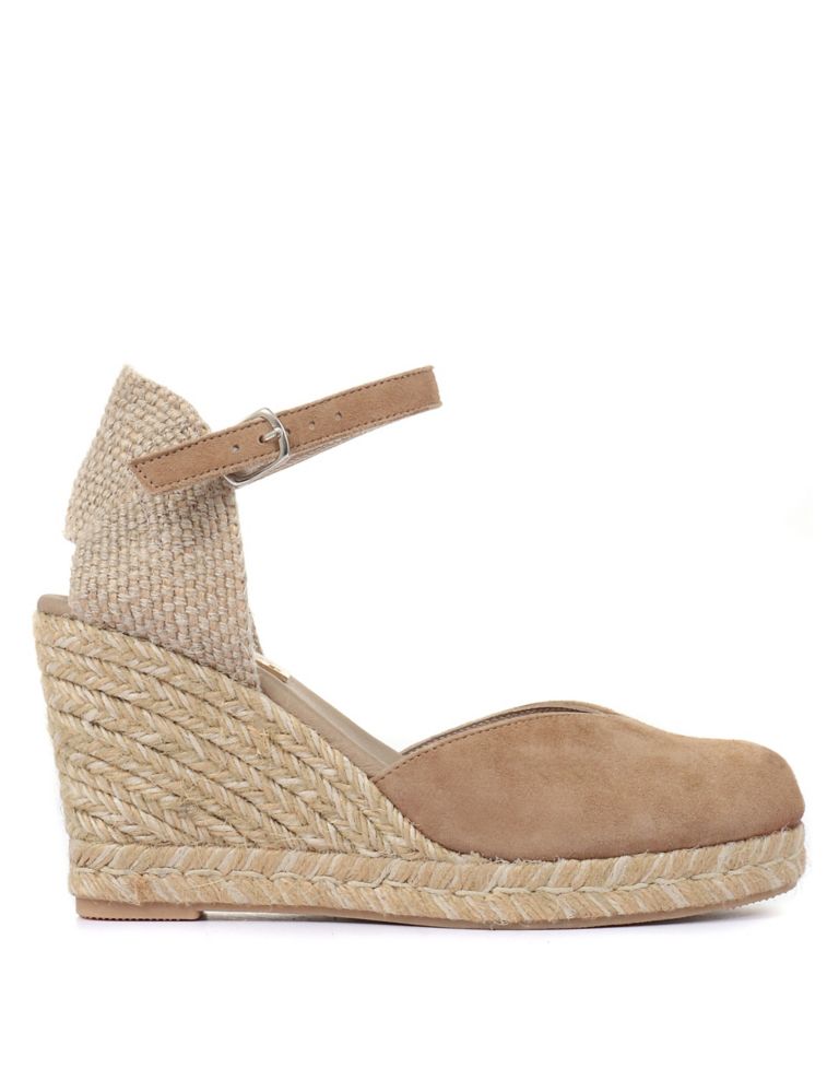 Suede Ankle Strap Wedge Espadrilles 3 of 6