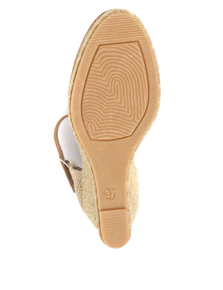 Suede Ankle Strap Wedge Espadrilles