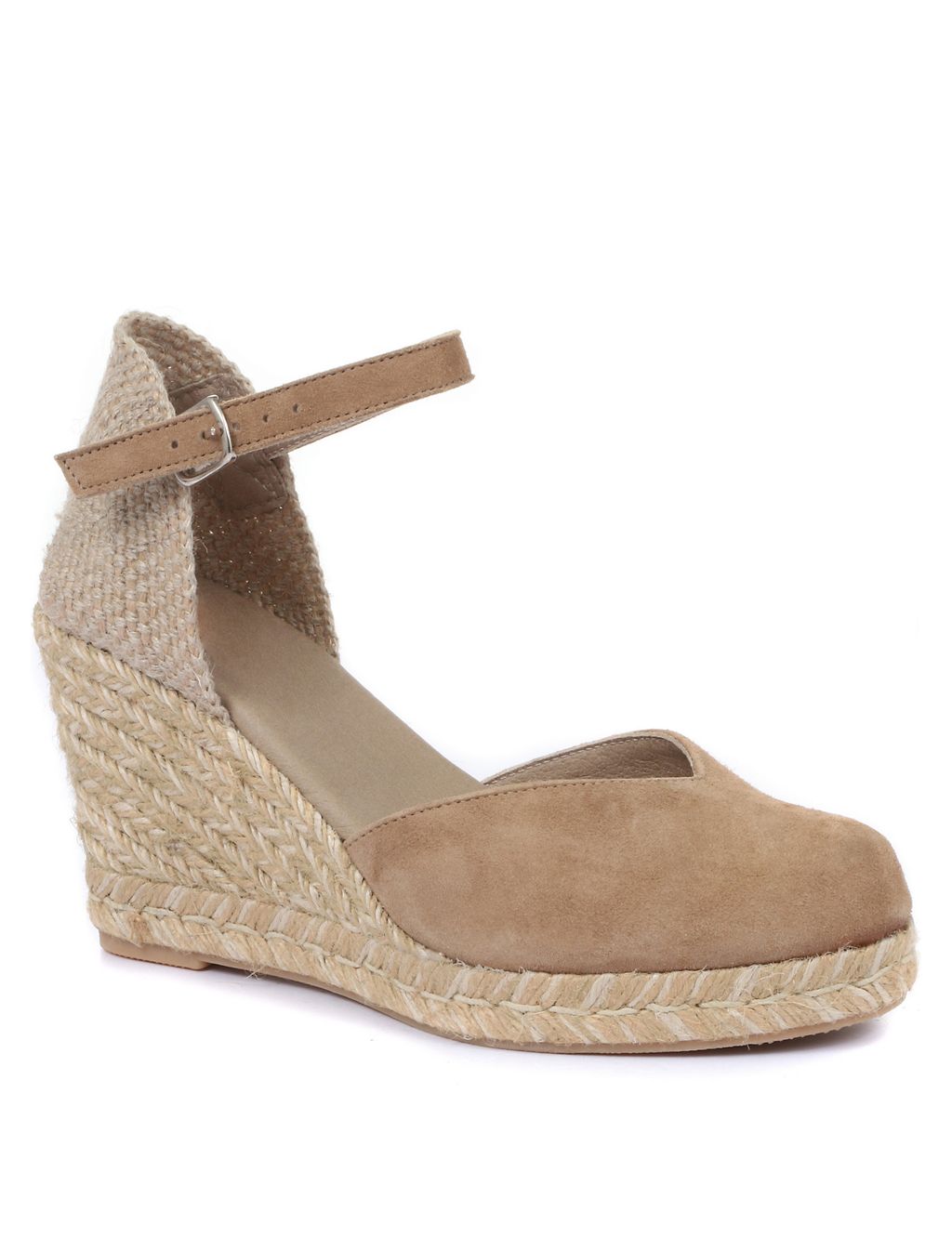 Suede Ankle Strap Wedge Espadrilles 1 of 6