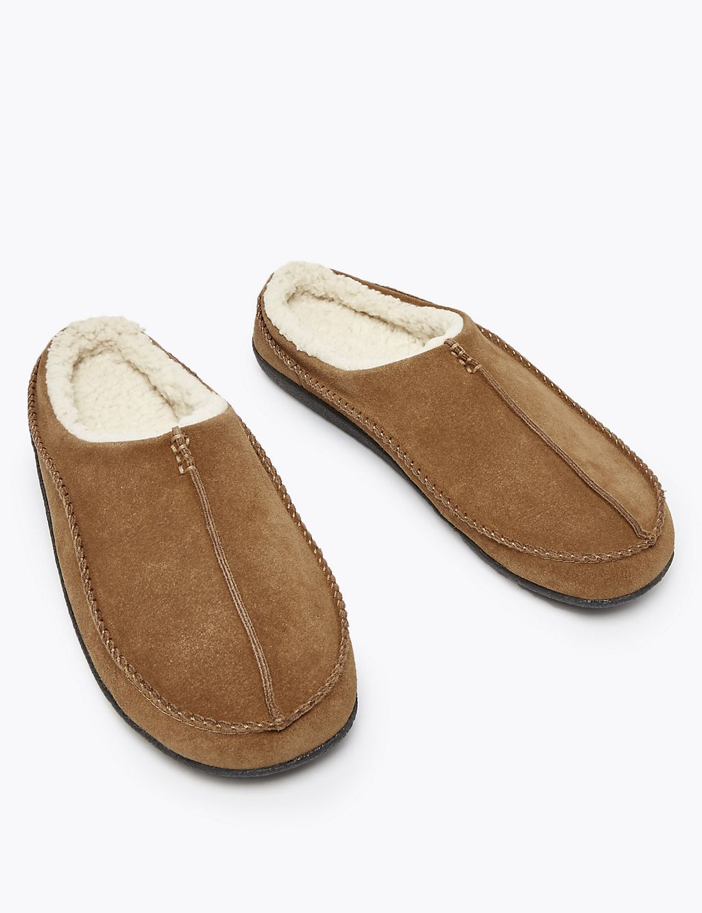 Suede Apron Seam Mule Slippers 2 of 5