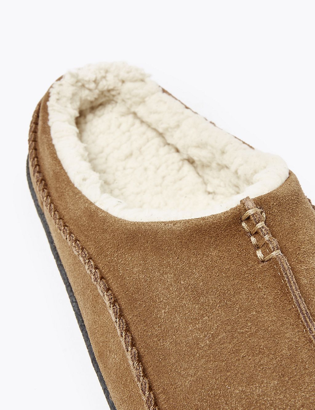Suede Apron Seam Mule Slippers 4 of 5